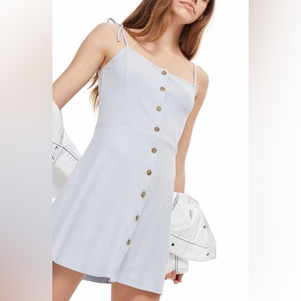 Topshop | button-down tie strap dress